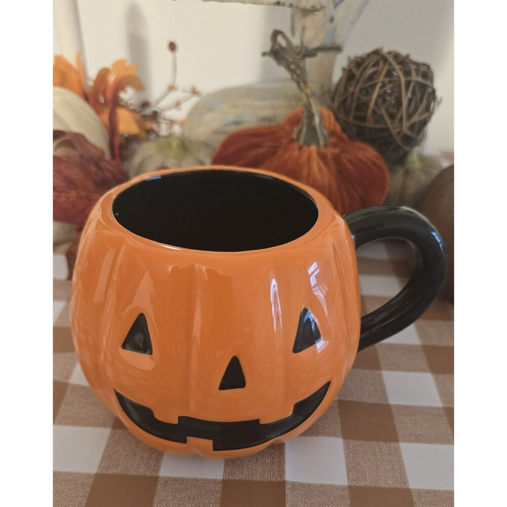 Holiday Home Boo Factory Halloween Jack-O-Lantern Pumpkin Mug  20 oz
